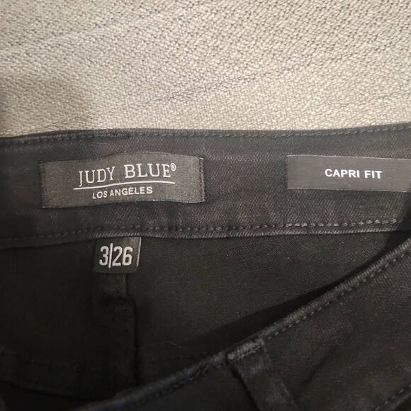 Judy Blue Womens Jeans Black 3/26 Capri Fit Tapered Stretch Denim Cotton Blend - Picture 5 of 6